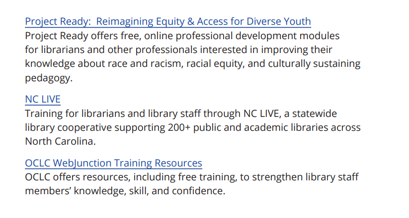 1/8 - Project READY is listed as a 'Helpful Resource' in the North Carolina Public Library Standards, published by @StateLibraryNC and @US_IMLS @US_IMLS funded Project READY to teach library staff about 'race and racism, racial equity, and culturally sustaining pedagogy'