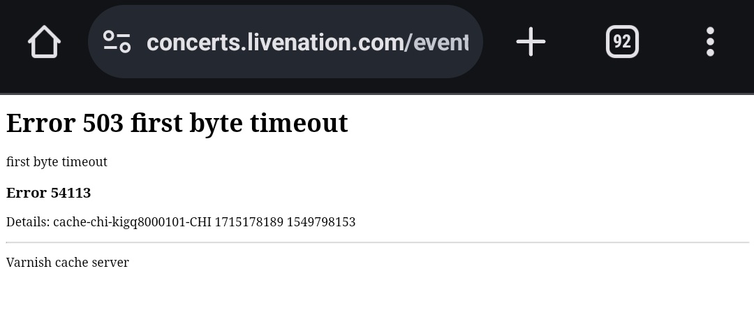 NINTHSPECTER's tweet photo. Absolutely the worse experience when buying tickets from @Ticketmaster and @LiveNation. #ticketmaster https://t.co/GAkGfN7Xu1