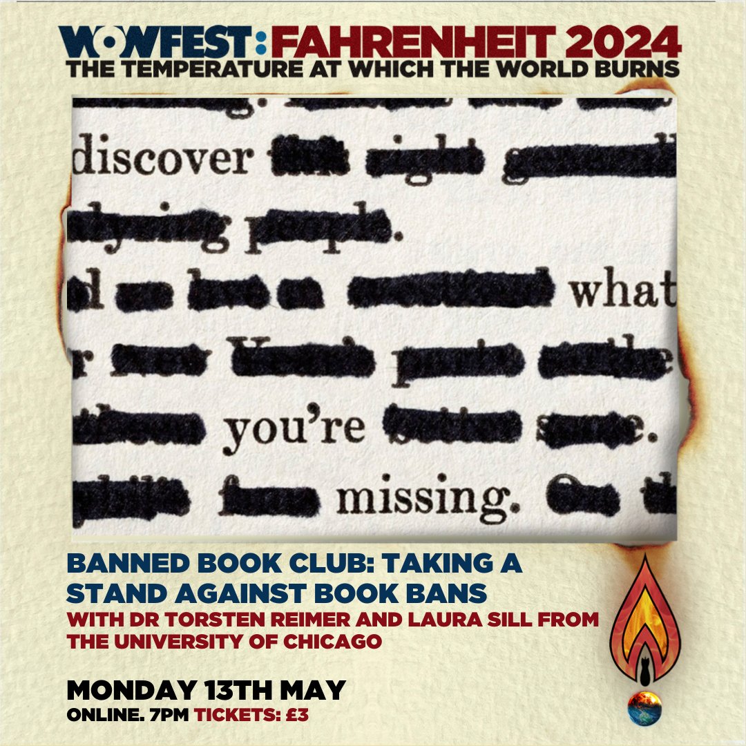 Shocked by US book bans, particularly aimed at marginalised voices. Join our online event with @UChicagoLibrary @torstenreimer @laslibrary to discuss the impact on their communities & potential UK ramifications. 13 May, 7pm #WOWFEST 🎟️ tinyurl.com/yxv3tvv2