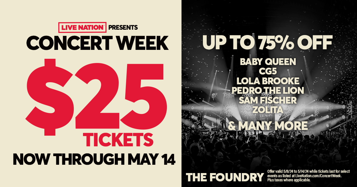 Concert Week is HERE! Grab $25 tickets now through May 14th for great shows like Baby Queen, Sam Fischer, Zolita, & many more! 🎫 👉 Secure your tickets: livemu.sc/3WynznE