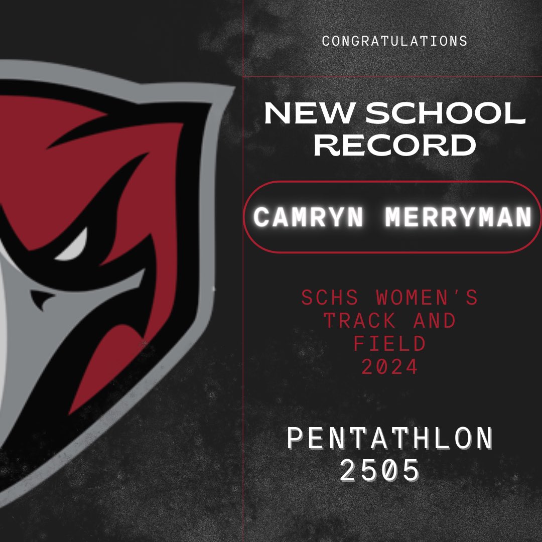 ‼️NEW SCHOOL RECORD‼️ Our @camryn_merryman competed at Multis a few weeks ago and now has the new school record for the Pentathlon!! We are so proud of your versatility and willingness to learn and excel at new things. Congrats! @CreekAthletics1 @SCHS_CoachJ @SCHSDavenport