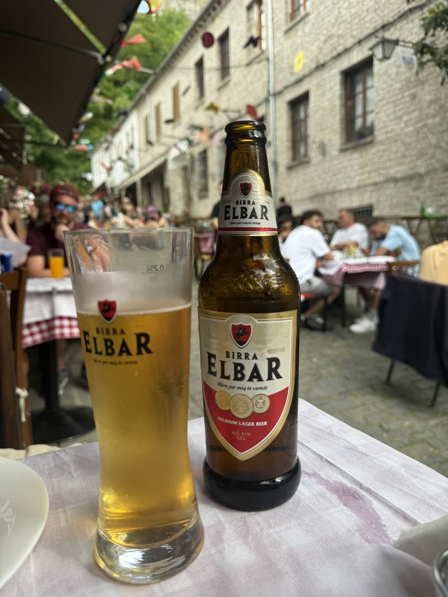 @PintsDrank Birra Elbar, made in Gjirokastër, drank in the streets of Gjirokastër.