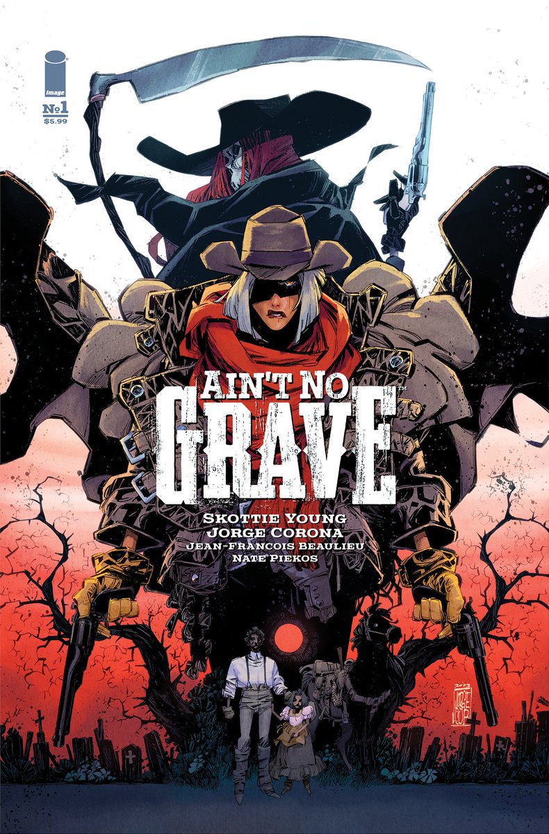 AIN'T NO GRAVE #1 is in your comic shop now! Honestly one of the most beautiful projects I've ever lettered. @jecorona and #JeanFrancoisBeaulieu have outdone themselves, and @skottieyoung's writing the HELL out of this one! Letters by yours truly. Editing by #MarlaEizik.