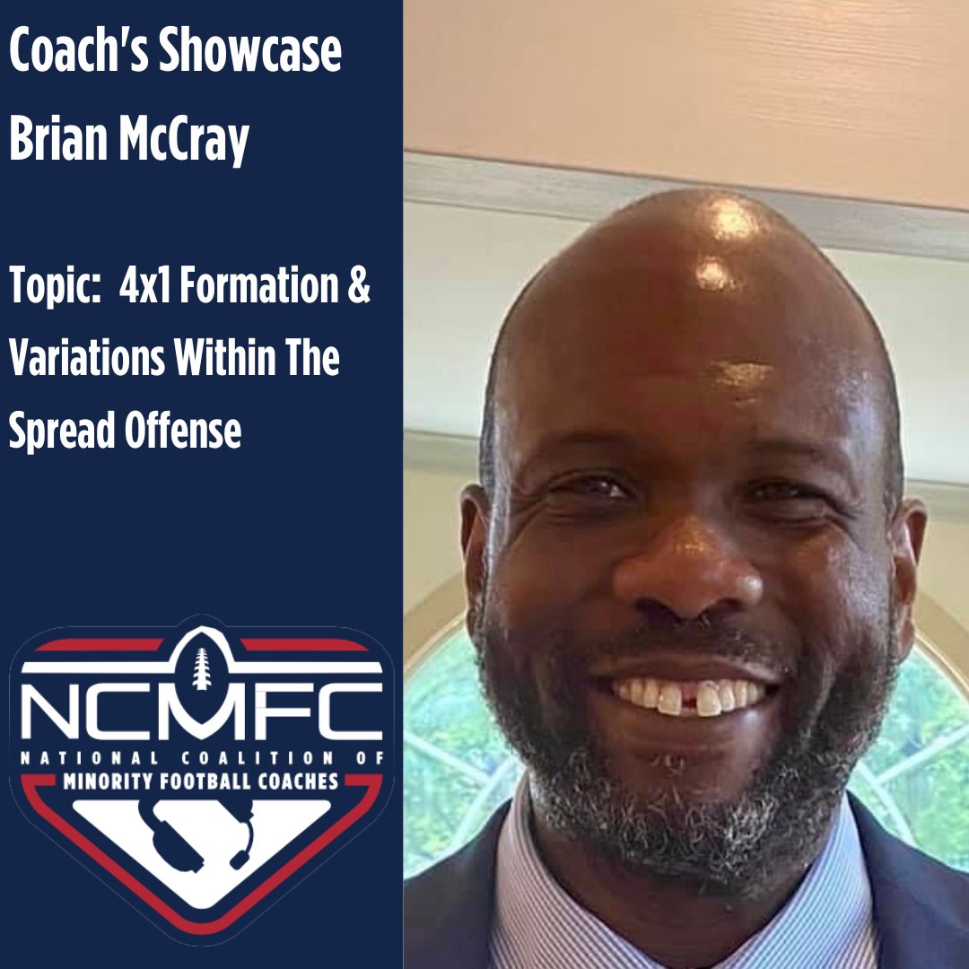 #JoinTheCoalition and @CoachMcCray tomorrow night at 7 PM ET/4 PM PT for our next Coach's Showcase. Coach McCray will be going over 4x1 formation and variations within the spread offense. Members will be sent access credentials prior to the event. #PreparePromoteProduce