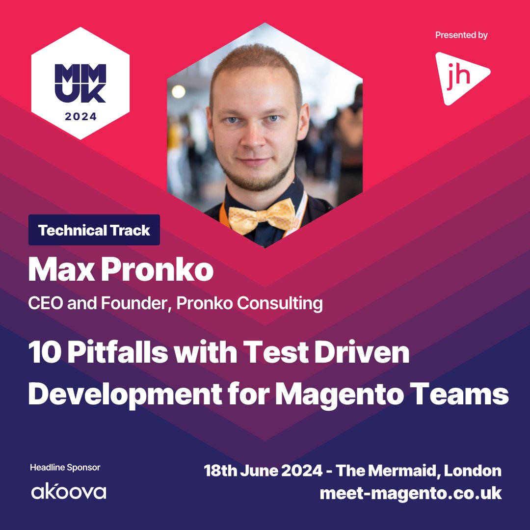 Encountered challenges when attempting to implement Test Driven Development (TDD) practices?🫣 

@max_pronko is joining us on the #MM24UK stage to help you succeed with incorporating TDD principles in your teams workflow!🌟

Great to have you onboard, Max!🎉

#Magento #developer