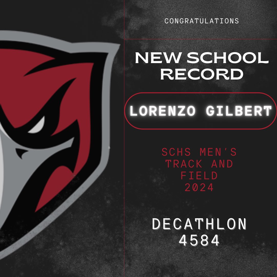 ‼️NEW SCHOOL RECORD‼️ We are so proud of Lorenzo for competing at Multis a few weeks ago and happy to announce his new school record for the Decathlon! If you know this guys you know he is full of heart! Congrats! @CreekAthletics1 @SCHS_CoachJ @SCHSDavenport