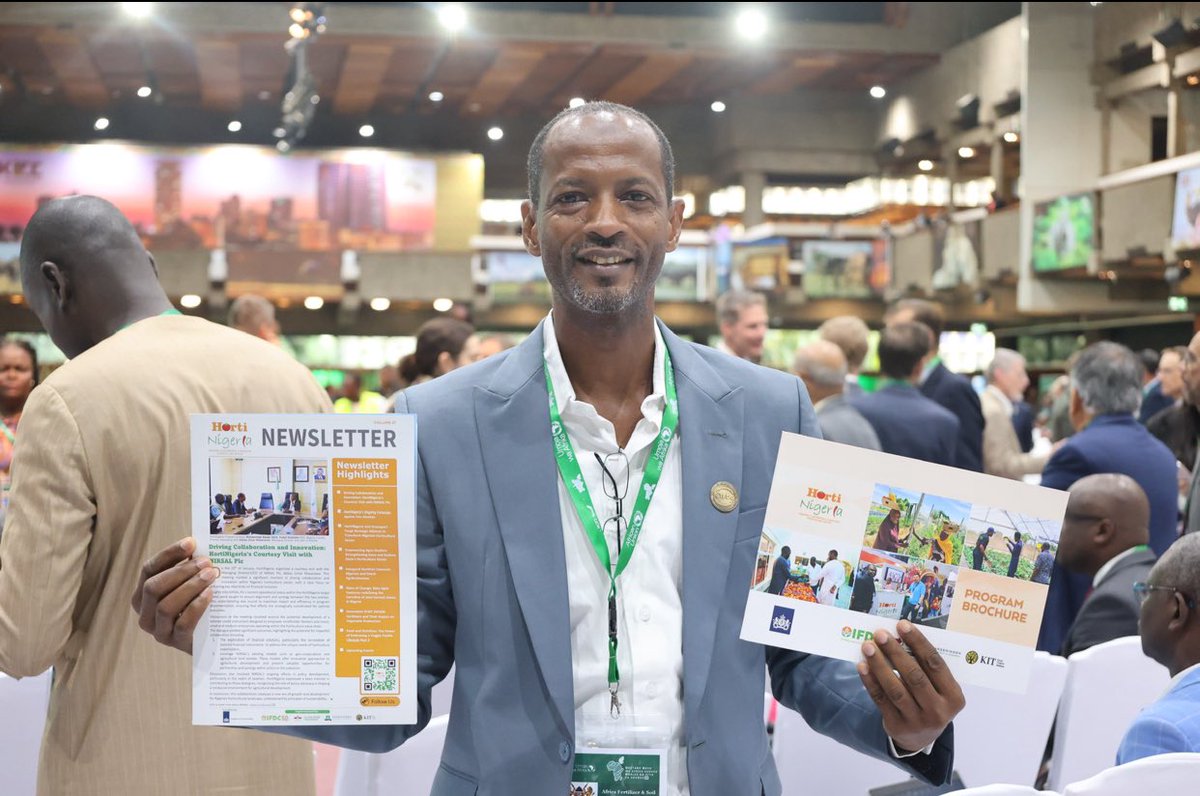 #HortiNigeria represented by the program director is at African Fertilizer and Soil health Summiy #AFSH2024 happening in Nairobi, Kenya!

Have you read the 7th edition of the newsletter?

Click the link below!

ifdc.org/projects/horti…

#HortiNigeria #7thEdition #Newsletter #AFSH