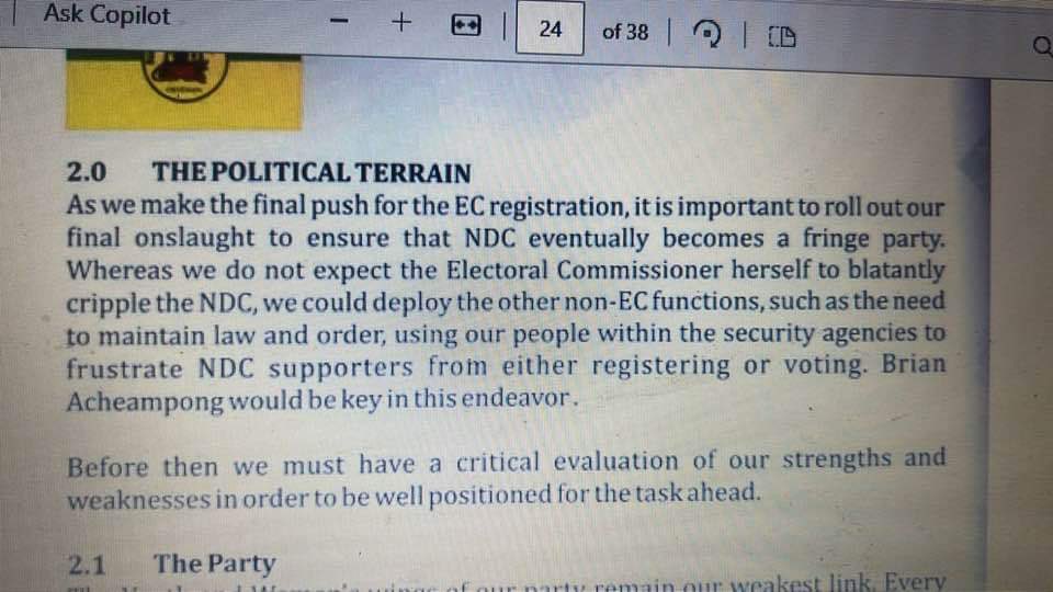 NPPs Strategy for the voter registration exercise as contained in Agyapadie volume 2. See something, say something. #Mahama24HourEconomy
#LetsBuildGhanaTogether
#Together4Change2024
#JohnAndJane2024
#NppMustGo
#BanzaEconomist
#RejectBawuliar