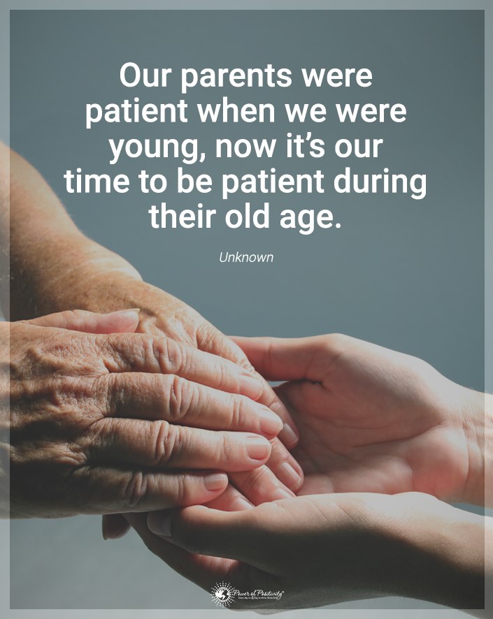 “Our parents were patient when we were young…”