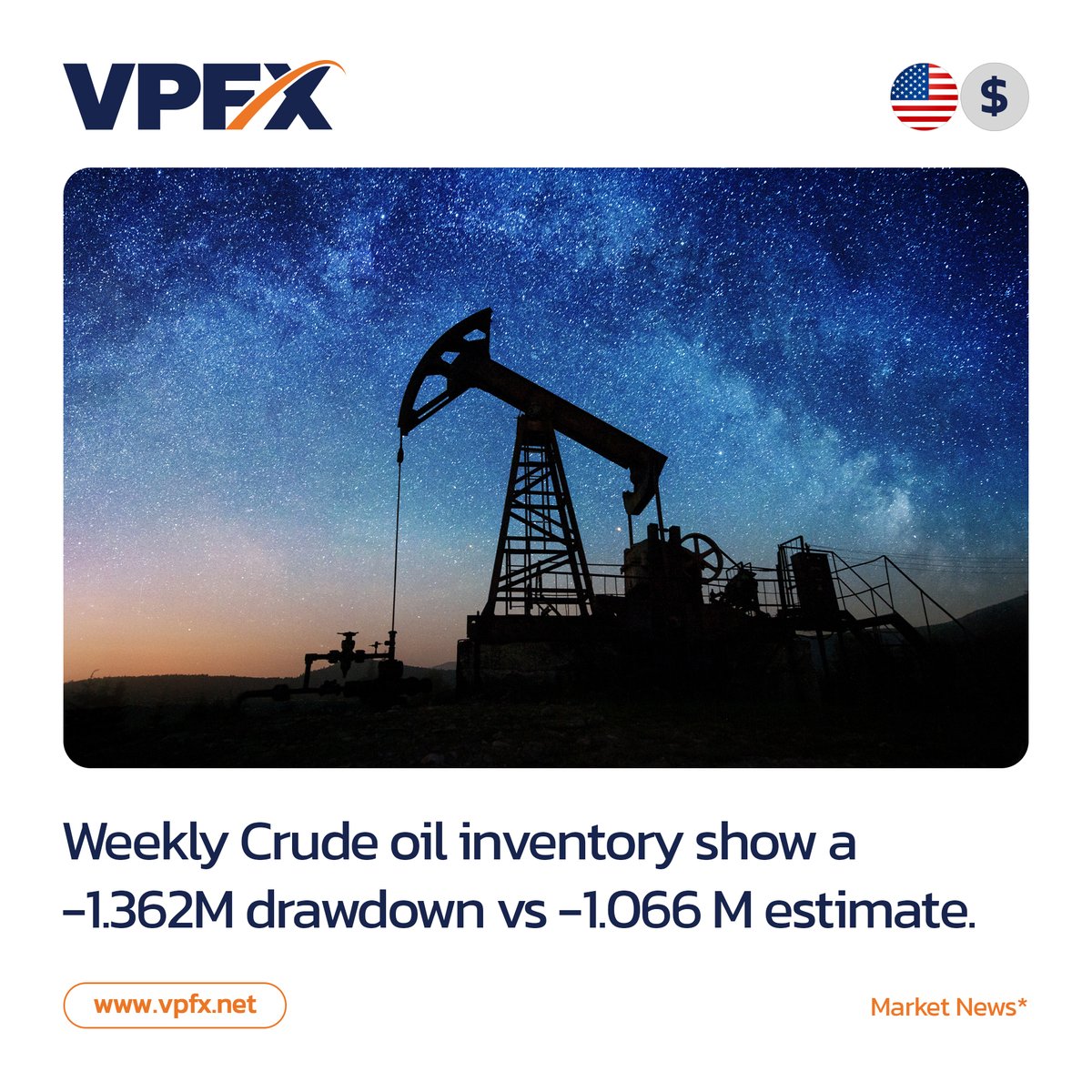 The Energy Information Administration's (EIA) Crude Oil Inventories measures the weekly change in the number of barrels of commercial crude oil held by US firms. #vpfx #usa🇺🇸 #crudeoil #dollar #forexnews #forexmarket #forexbroker