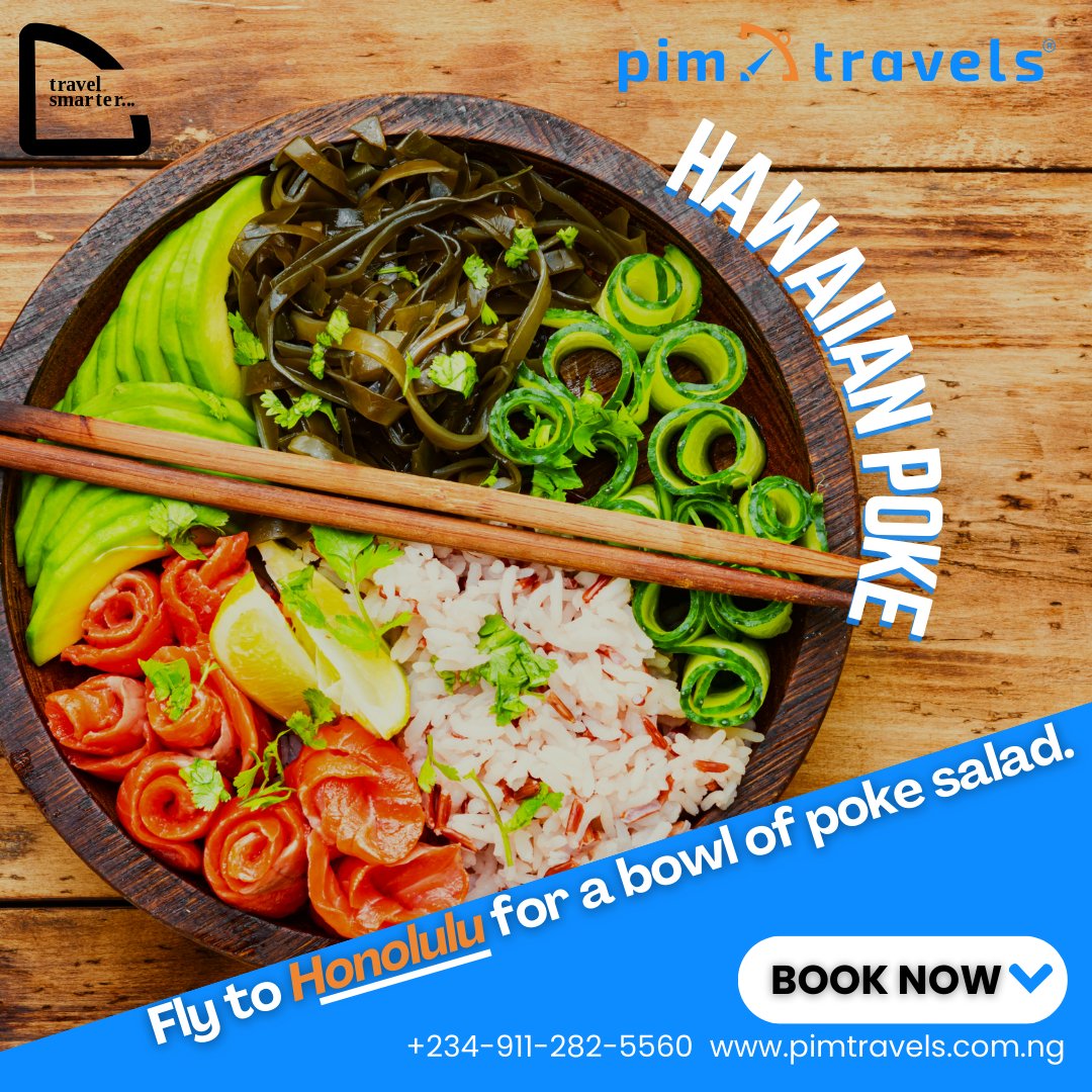 PIM Travels whisks you away to Honolulu! Wherever your tastebuds take you, we've got your flight covered.  #PIMTravels

#internationalflight #internationalflightbooking #traveldeals #travelandleisure #travelassistance #lagostohawaii #cheapflightstohonolulu #cheapflightstoUS