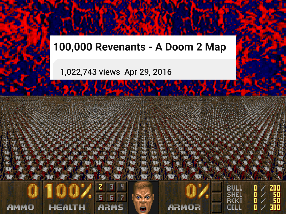 SlappyCromwell's tweet photo. Today (and some change) officially marks not only 100,000 Revenants' anniversary but also 8 years of the WAD remaining undefeated in any UV Max run! https://t.co/xSrzf14ziS
We can truly say Doom's speedrunning scene has been bested, and it only took a few mad boners! #agitated https://t.co/URqF6TD52v