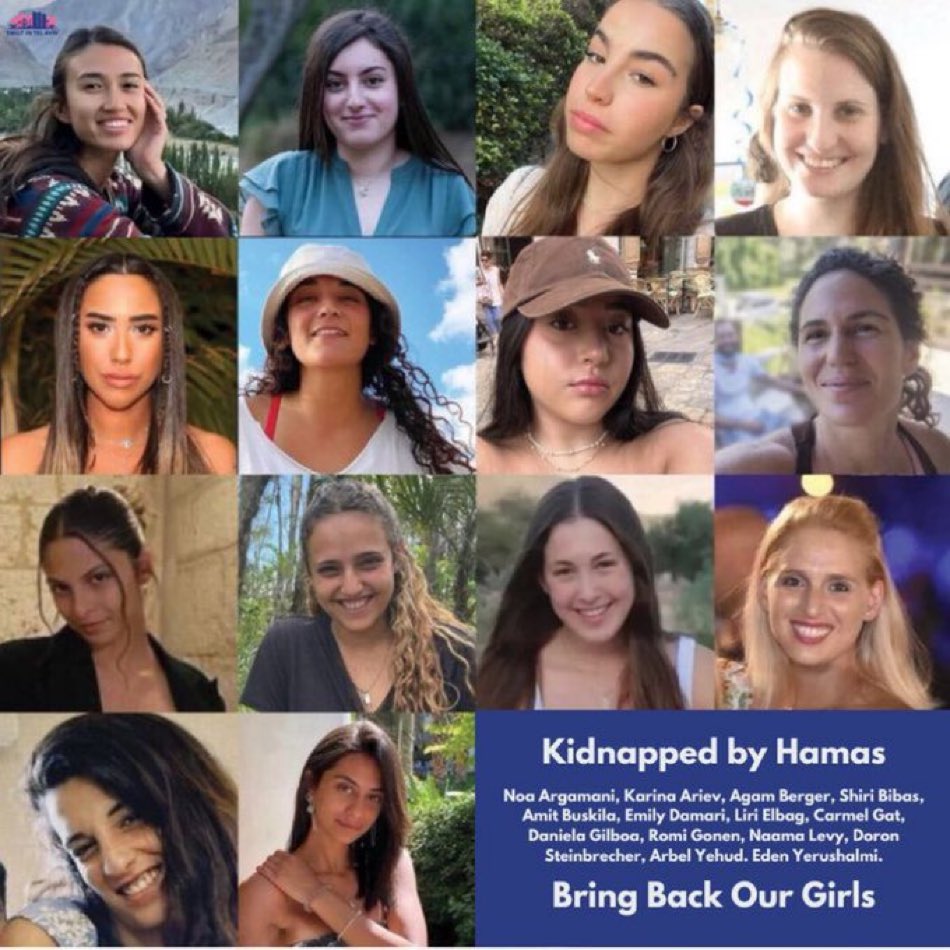 Diese 14 Frauen & Mädchen werden seit 7 Monaten von palästinensischen Terroristen im #Gazastreifen festgehalten. Israel hat jedes Recht auf der Welt bis in den letzten Meter in #Gaza im Einsatz zu sein, um unsere Schwestern, Mütter und Töchter nach Hause zu bringen. #LetThemGoNow