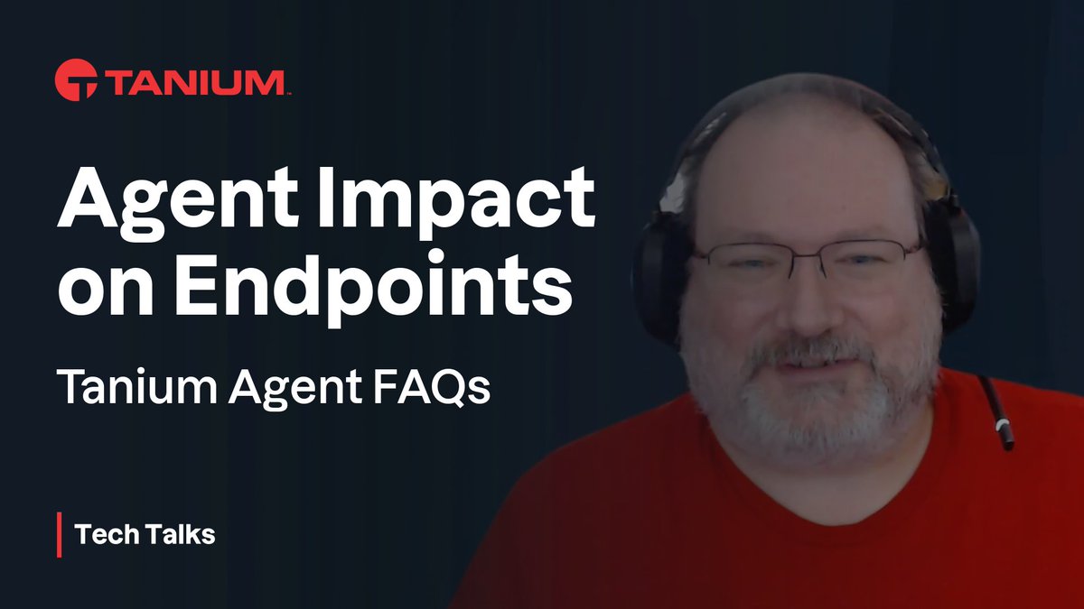 Today we explore your <a href="/Tanium/">Tanium</a> agent perf questions with Principal Escalation Engineer @WindowsPerf. youtube.com/@Tanium_Inc/se… #windows #linux #macos #virtualmachine #vdi #informationsecurity #informationtechnology #infosec #itops