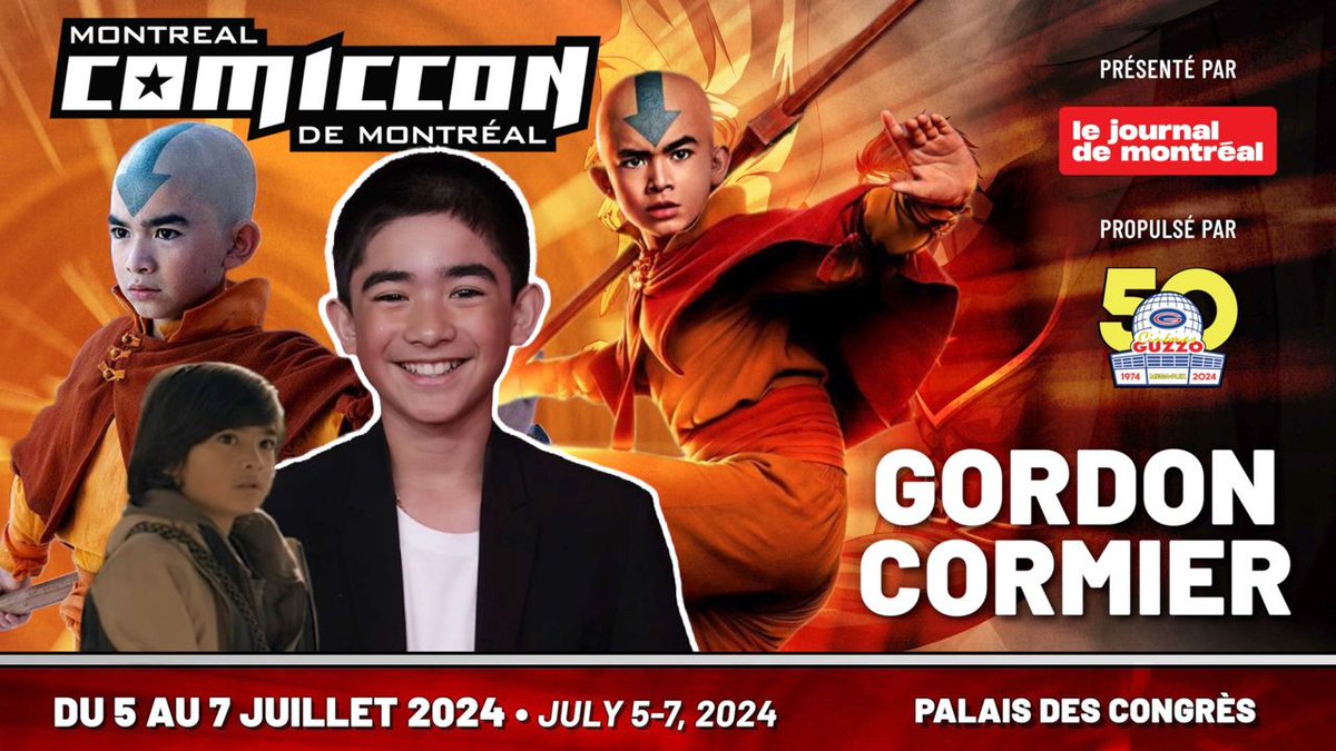 🌟Nouvel invité//New Guest! Gordon Cormier (Avatar Aang) sera au Comiccon de Montréal du 5 au 7 juillet 2024/will be at Montreal Comiccon from July 5 to 7, 2024! 🎟️: montrealcomiccon.com/billets/ #avatarthelastairbender #montrealcomiccon2024