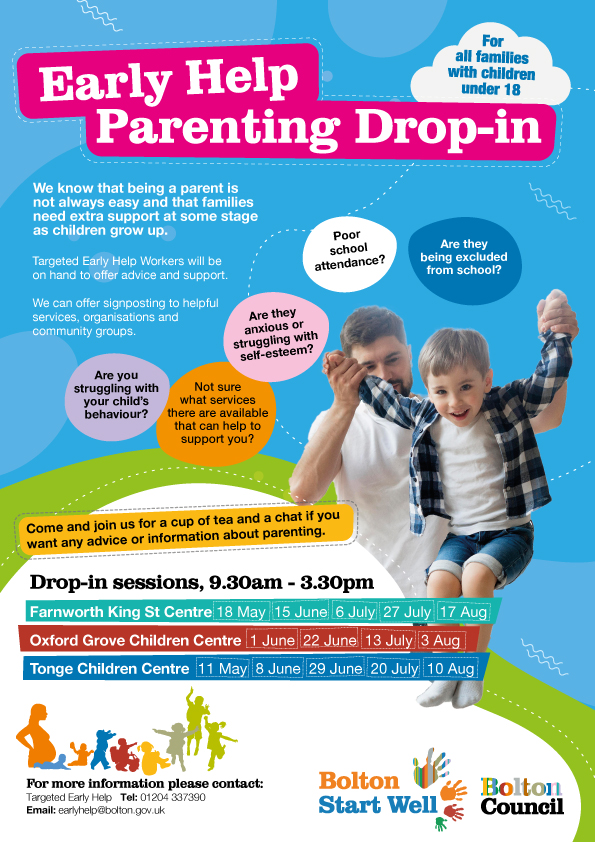 Join the Early Help team for a cup of tea and a chat if you want any advice or information about parenting.