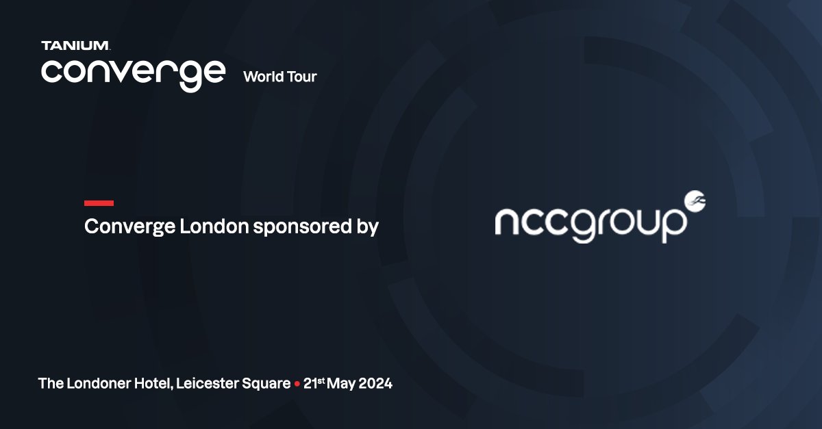We're excited to sponsor @Tanium's #ConvergeLondon2024. It promises to be a day of cutting-edge insights, hands-on learning, and there'll be ample networking opportunities with #CyberSecurity leaders too. Please register to join us on 21st May: site.tanium.com/ConvergeCityTo…