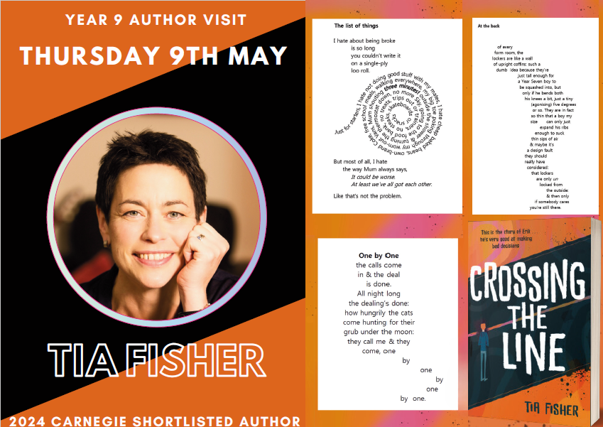 We're really excited to welcome @tiafisher_ to Beckfoot tomorrow to speak to and work with our year 9 students.