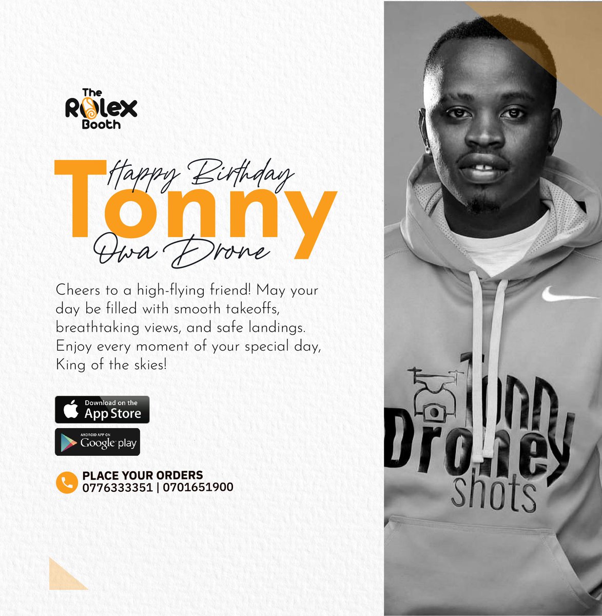 A happy birthday to the one and only certified drone master in the area. Enjoy your day @tonnydroneshots Blessings sir. #VisitRolexBooth