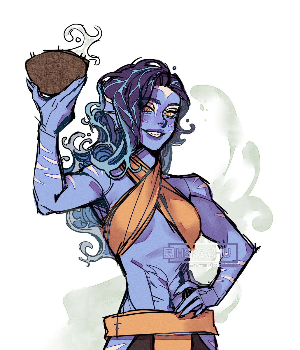 hskachu's tweet image. cheers!!!! 🥥#dndart #DnDcharacter #watergenasi