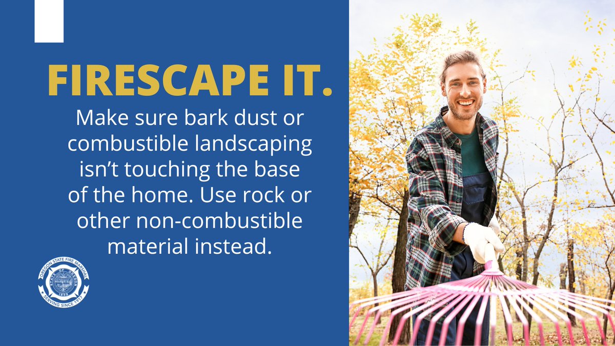 Defensible space tip: Bark dust or combustible mulch against your house could cause trouble and ignite during a wildfire. Protect your home and create a buffer with bare dirt or gravel. Learn more: oregondefensiblespace.org #WildfireAwarenessMonth #Oregon #WildfireReady