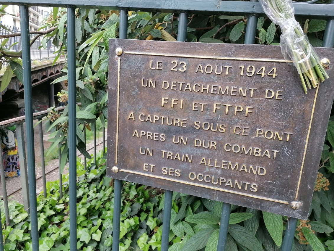 Near the Buttes Chaumont, Paris, today. Madeleine Riffaud led the action taking prisoner 200 Germans in a train tunnel on 23 August 1944. It was the day of her 20th birthday.