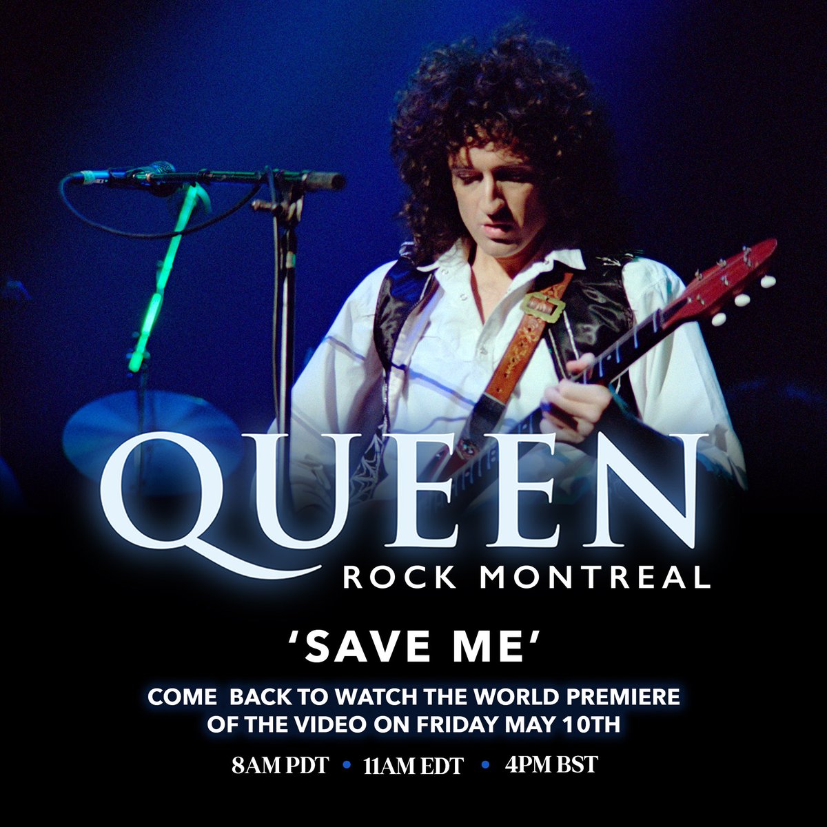 🚨 Coming Soon…Queen - Save Me, Live at the Montreal Forum, 1981 🎸 ⏰ This Friday, 10th May at 4PM BST / 8AM PDT / 11AM EDT. Subscribe here ➡️ queen.lnk.to/SubscribeQRM #QueenRockMontreal