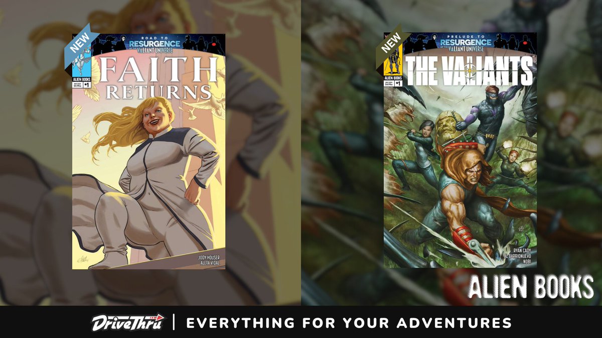 Faith Returns #1 and The Valiants #1 are available now from @alien_books & @ValiantComics Get 'em here: tinyurl.com/2xxsmfyh #comics #comicbooks #NCBD