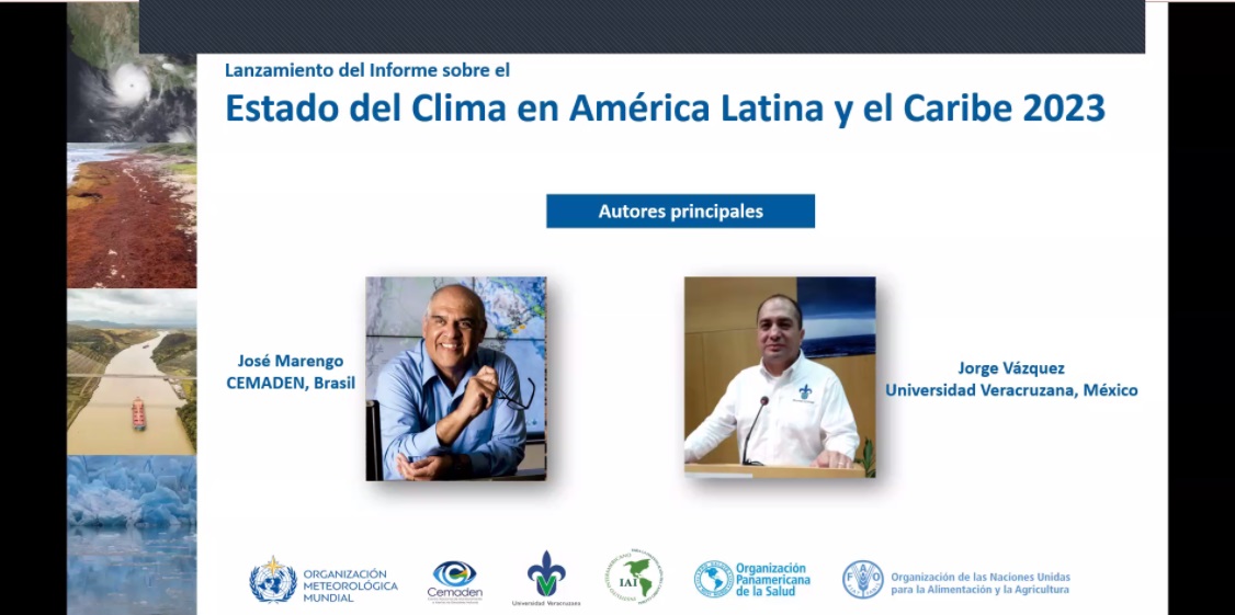 📢#Now Join the live broadcast of the launch of the Report: State of the Climate in Latin America and the Caribbean 2023🌎 Participation of José Marengo, @CEMADEN and Jorge Vázquez, @ComunicacionUV 🔗youtube.com/live/1l1vU7Gru…