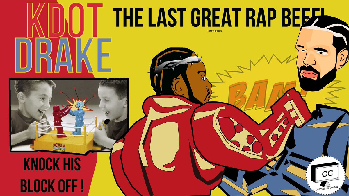 "I was reminded this past week of why I fell in love with hip hop so many years ago. 

The clash between Drake and Kendrick Lamar inspired me so much that I created a digital art piece

#DigitalArt #RockEmSockEm #DrakeVsKendrick #retrogame