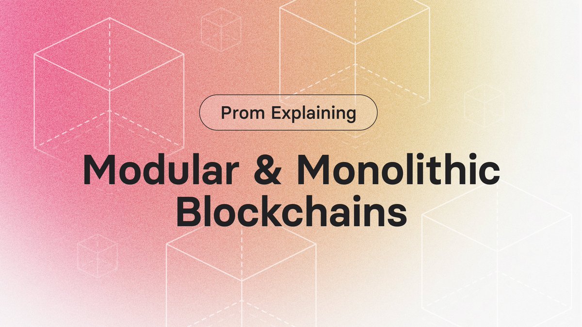 Prom Explaining: Modular & Monolithic Blockchains

Prom utilizes modular blockchain architecture. However, it might be hard to grasp what the term implies, especially compared to monolithic ones.

What's the Key Difference?

A monolithic blockchain integrates all functions —…