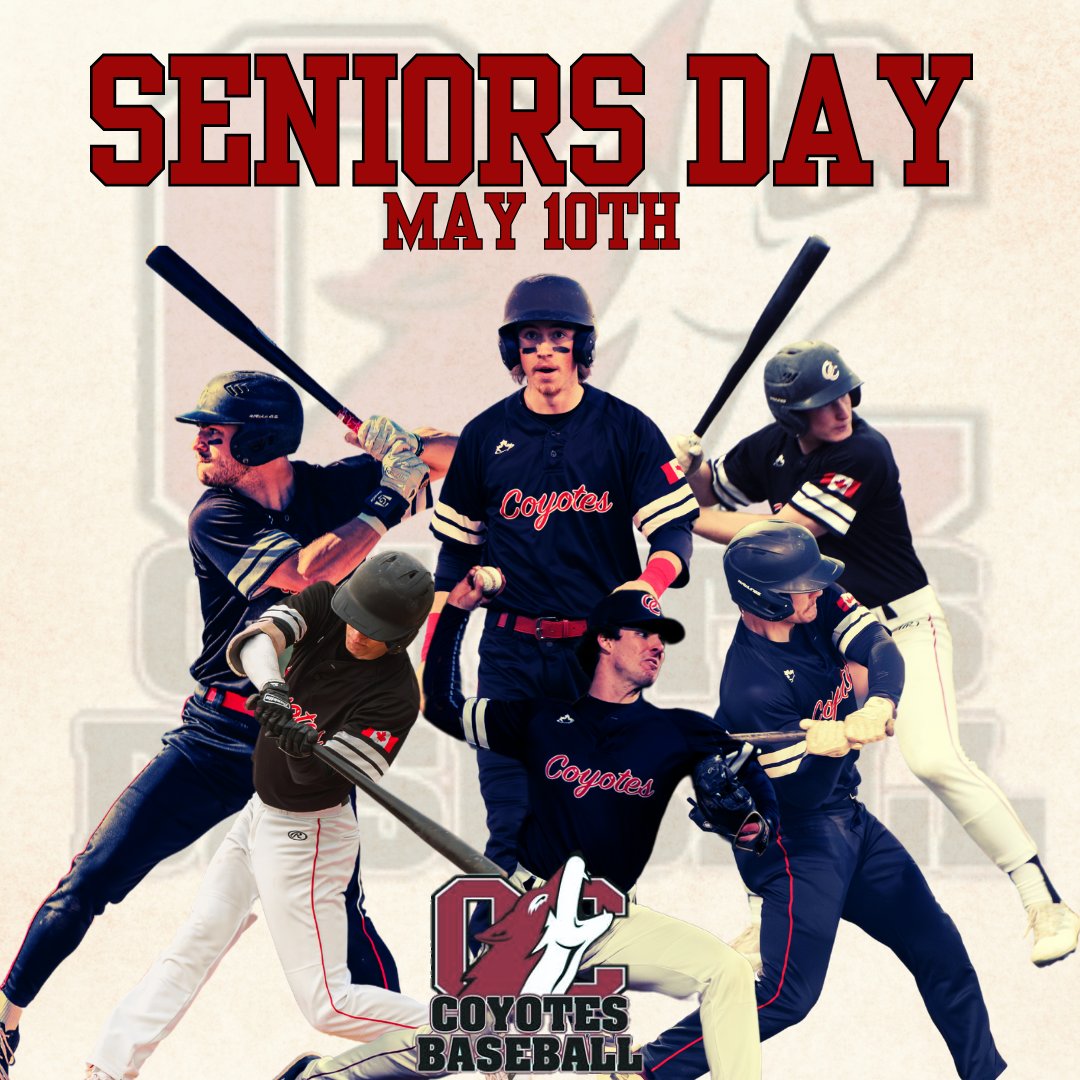 YotesBaseball's tweet photo. This Friday is our annual Seniors Day!

Please join us at 12:40 pm at Elks Stadium as we celebrate our graduating Senior group. 

Our set against the UFV Cascades will follow the ceremony.

#HeartheHowl #JointheHunt #occoyotesbaseball #ocyotesbaseball #yotesbaseball #YotesFamily https://t.co/nMhDmCEPBA