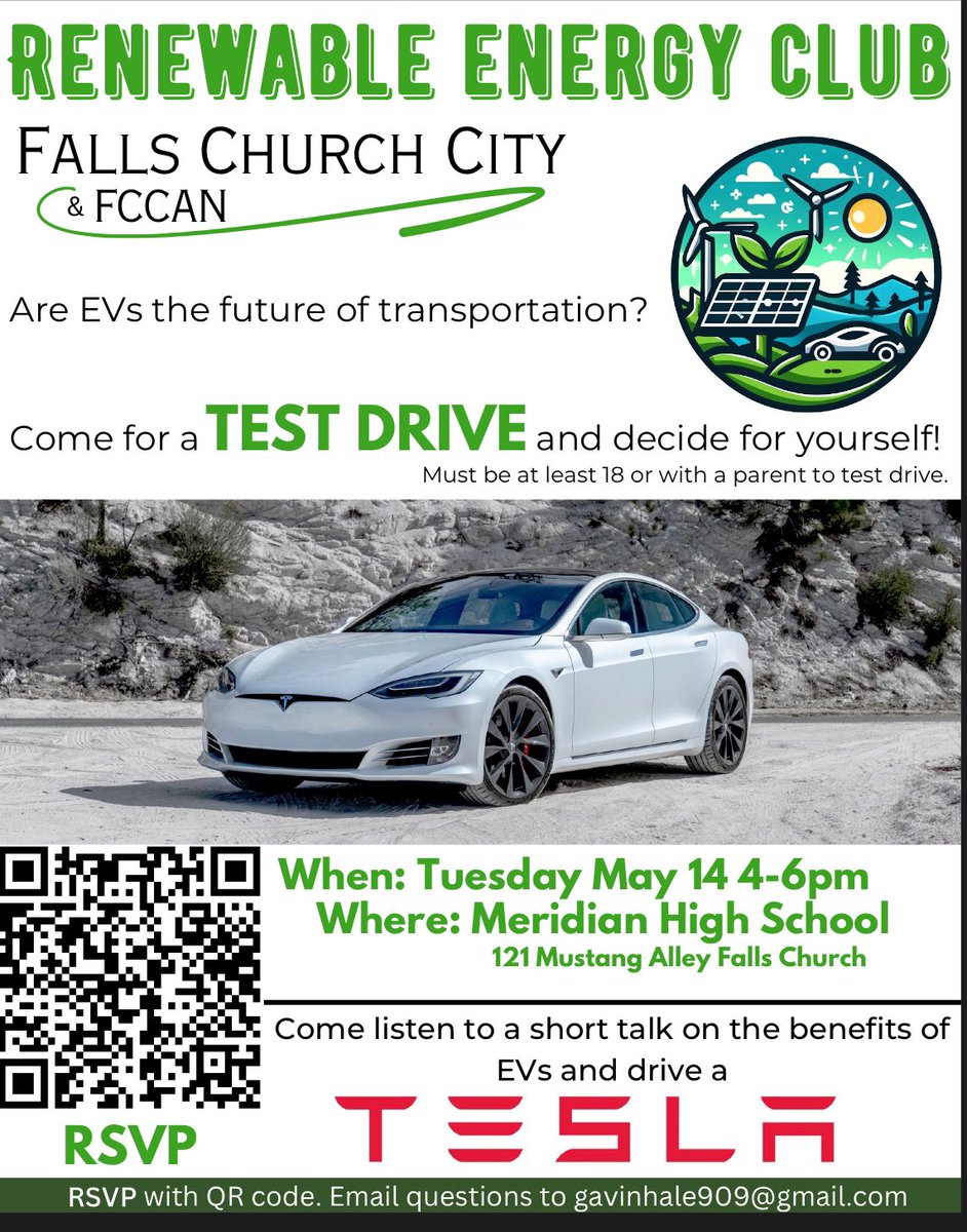 Support renewable energy and drive a Tesla!