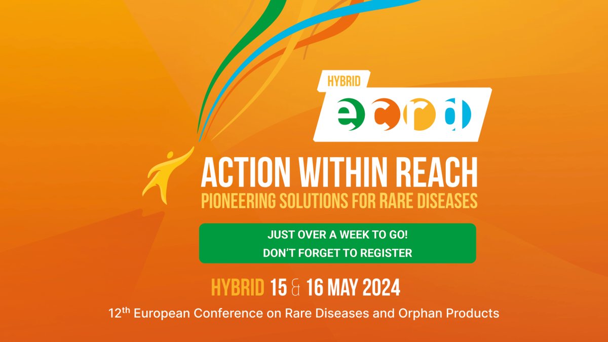 Just over a week to go until @eurordis upcoming #ECRD2024 on 15th & 16th May. We are delighted to be media partners of the exciting conference. It is a fully hybrid conference for the first time so it can be enjoyed remotely.