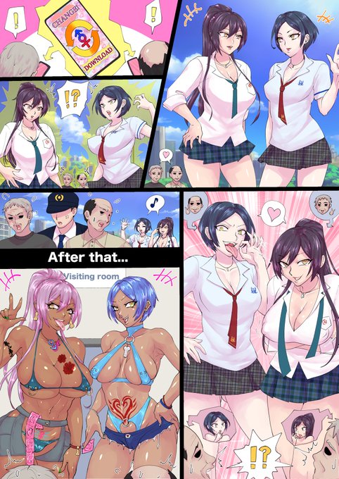 某アイドルの白○咲○と速○奏がおじさん2人の入れ替わり身体乗っ取り後、黒ギャルビッチ化のリクエストでした。ありがとうございました! 