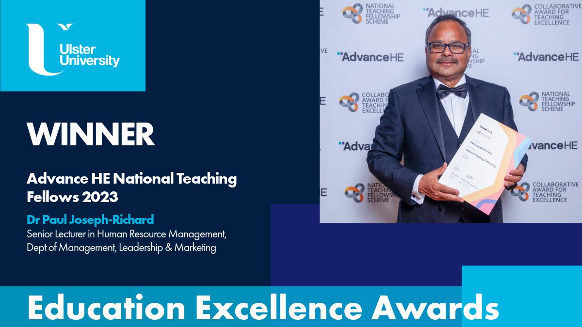 We are now celebrating the individual and team awards for the Advance HE National Teaching Excellence Awards 2023. Our individual winner is Dr Paul Joseph-Richard, who is dedicated to improving disability inclusion in education & workplaces. #ProudOfUU