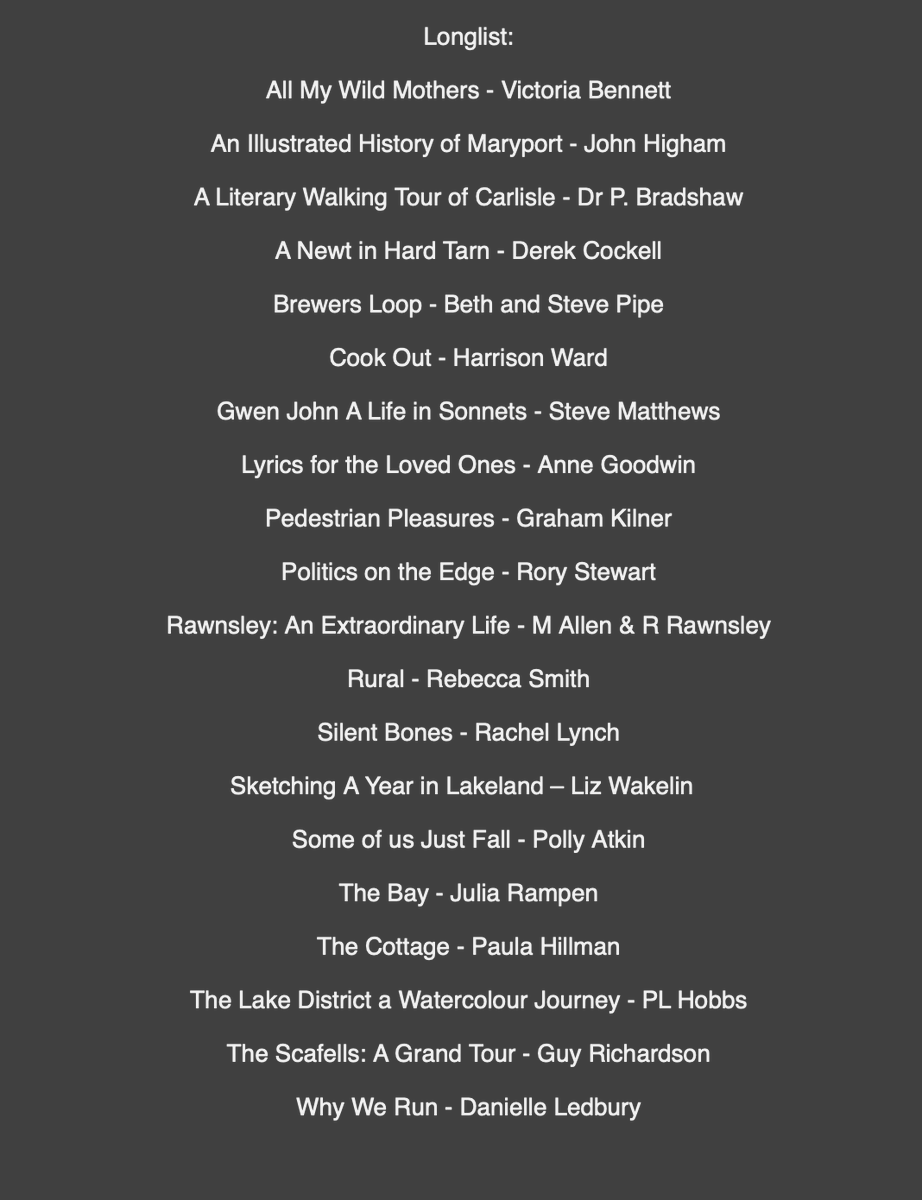 It's all go today.... The @LakesBookAwards Longlist has just been announced - and oh look who is on there...