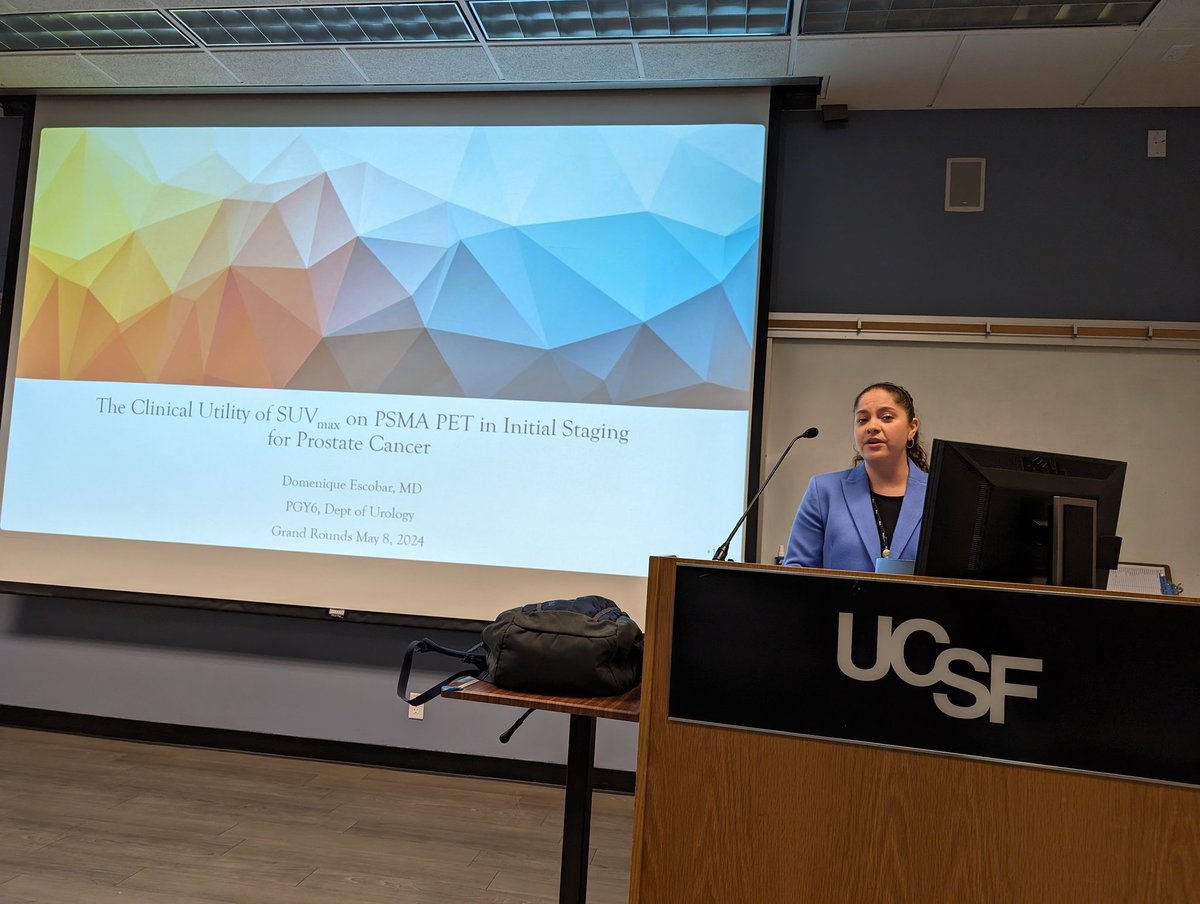 Lindsay Hampson (@lindsayahampson) on Twitter photo <a href="/UCSFUrology/">UCSFUrology</a> chief resident <a href="/domesypantsx3/">Domenique Escobar, MD 👩🏽⚕️🧜🏽♀️</a> on her work on PSMA PET and prostate cancer during her research year supported by the UCSF Radiology T32.
👉🏻excellent specificity of PSMA for lymph node positivity at RP
👉🏻SUV quartile may be associated with lymph node positivity at RP <a href="/UCSFUrology/">UCSFUrology</a> chief resident <a href="/domesypantsx3/">Domenique Escobar, MD 👩🏽⚕️🧜🏽♀️</a> on her work on PSMA PET and prostate cancer during her research year supported by the UCSF Radiology T32.
👉🏻excellent specificity of PSMA for lymph node positivity at RP
👉🏻SUV quartile may be associated with lymph node positivity at RP