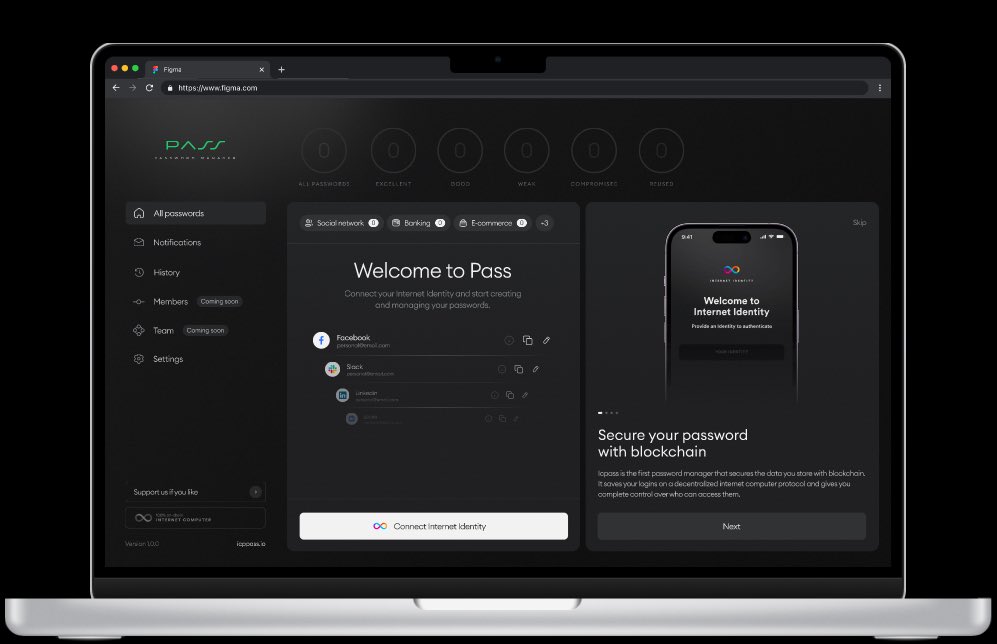 ☀️As you know guys , our team is working on the Pass🔐 , which is our password manager project supported by Dfinity Grant system. 
If you would like to have a look 👀 
Please proceed with a Test link:

a4fpq-6yaaa-aaaal-ac4oa-cai.icp0.io

Also we are going to do some airdrop, but we haven’t