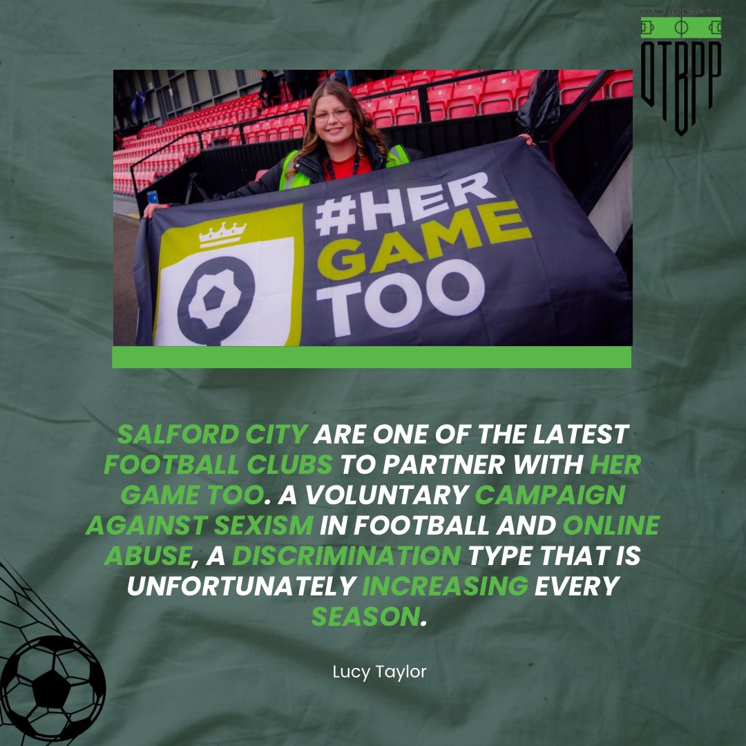 Salford City FC Have Joined Forces with <a href="/HerGameToo/">Her Game Too</a> 

There has been a significant increase in reports of sexist behaviour and misogyny within football 

Read more about the importance of partnerships like this one 👇🏻

offthebeatenpitch.co.uk/post/salford-c…