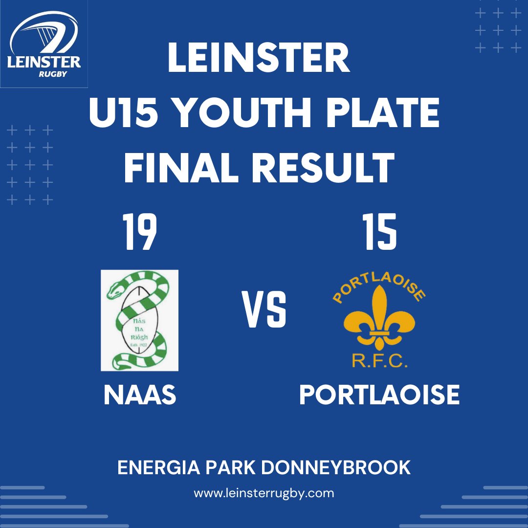 Congratulations to @NaasRFC on becoming the 2024 Leinster U15 Youth Plate Champions when they overcame an excellent @portlaoiserugby side in the final. Well done to all involved 👏