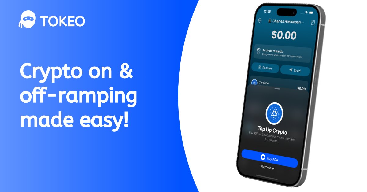 Tokeo integrates Coinbase Pay! 🤝

On and off-ramp to crypto in style. Buy ADA at any time.

Tokeo has entered into an integration partnership with Coinbase Pay to drive further convenience for users.

No more toggling between platforms, Tokeo makes on-and-off ramping simple