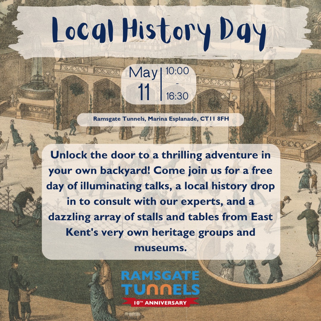 Don't forget this weekend, Saturday 11th of May is @RTunnels Local History Day 10am to 4.30pm. Come along and speak to their heritage community.  Delve into the rich history of South East Kent. 
#ramsgate #ramsgatekent #thanet #margate #broadstairs #broadstairskent #history