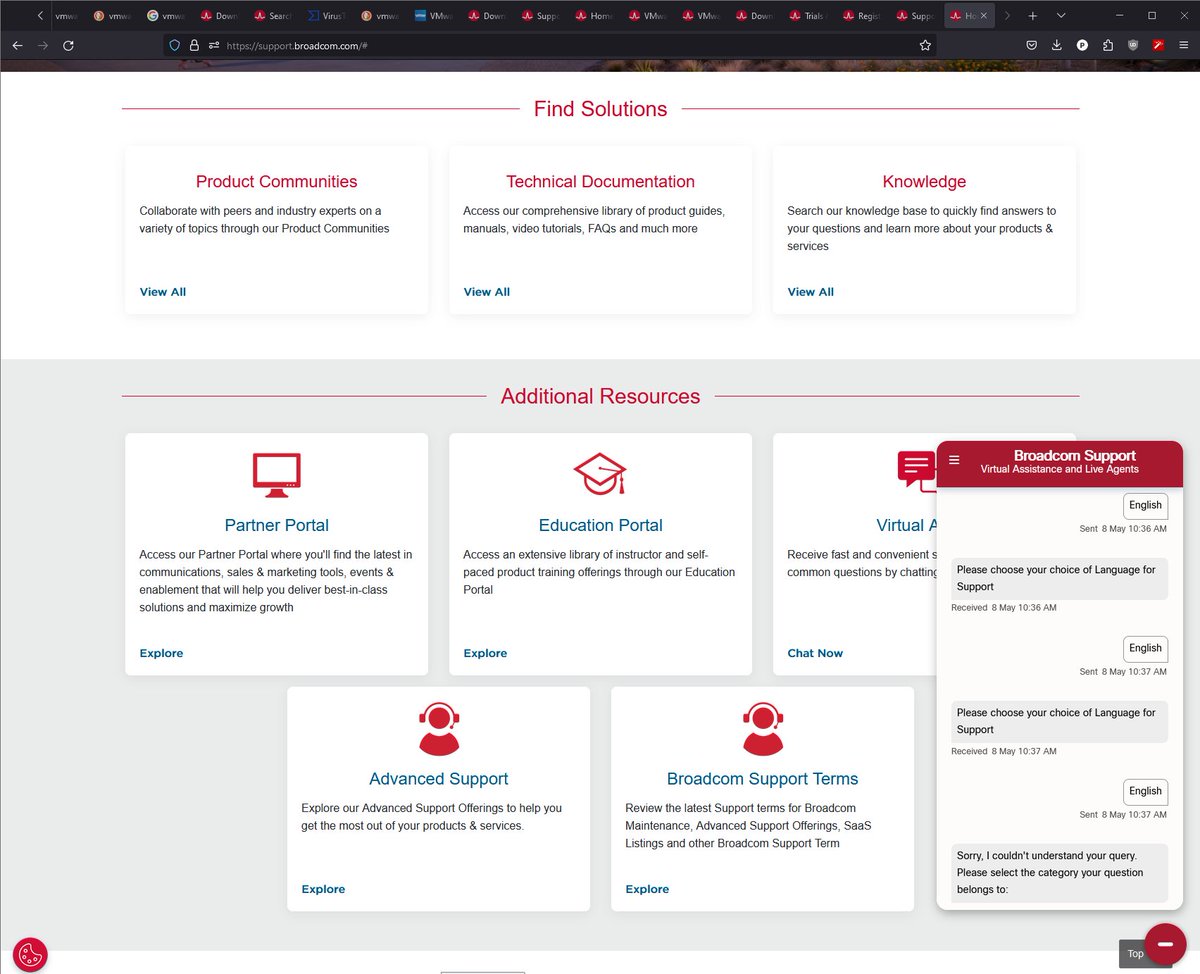 ProTekkFZS's tweet photo. Fuck @Broadcom. This is yet another thing making me move from VMware. Can't access my license, can't access downloads, can't access support... https://t.co/SW06lHiT5m