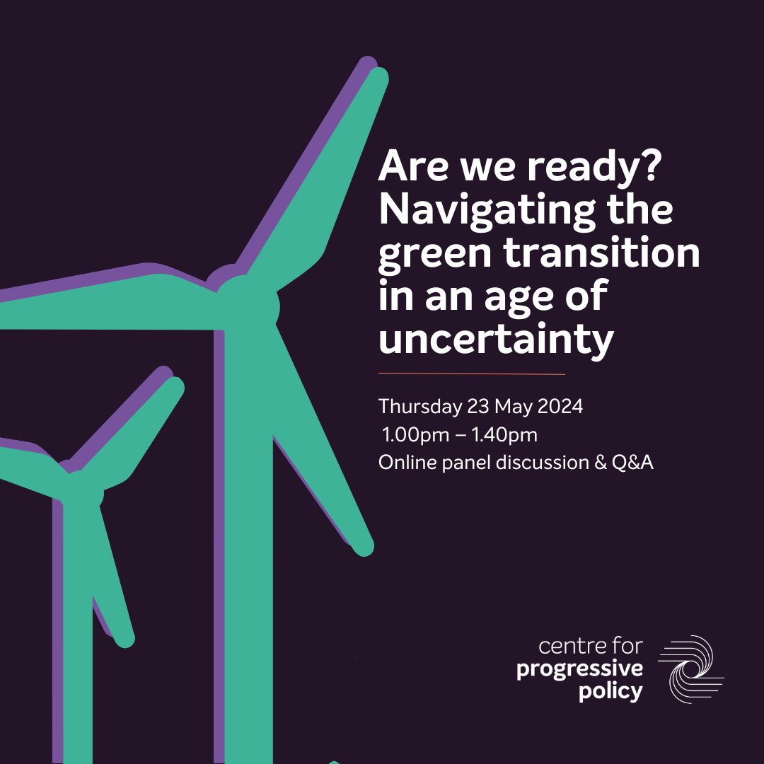How can the #green transition help support the growth of our regional economies, reduce inequalities between people and place, create good jobs, and maximise economic opportunities? Join us online on 23 May, 1 – 1.40pm to learn more. 🎟️eventbrite.co.uk/e/are-we-ready… #netzero