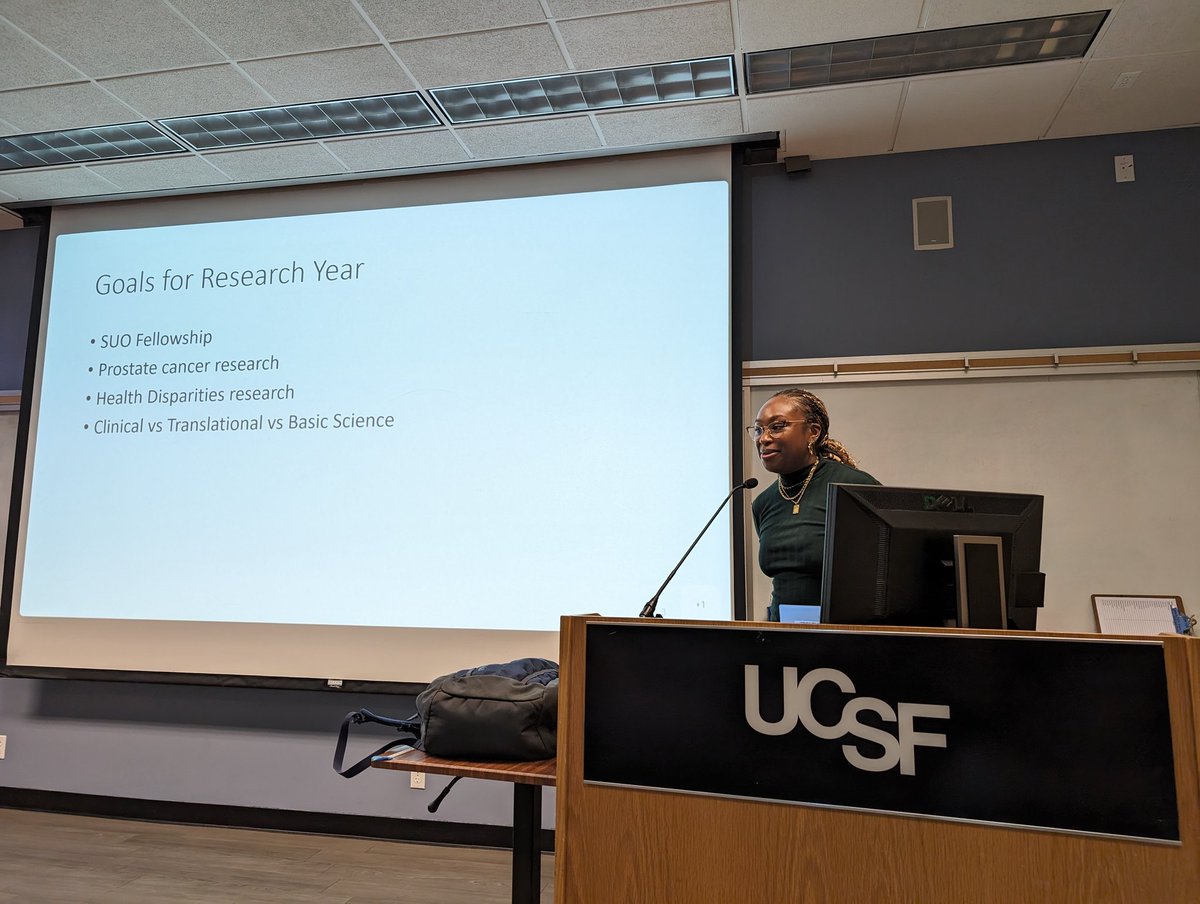 Lindsay Hampson (@lindsayahampson) on Twitter photo Chief <a href="/UCSFUrology/">UCSFUrology</a> resident <a href="/MfakunleMD/">Mary Fakunle, MD🌿</a> presented her research at Grand Rounds marrying healthcare disparities with basic science, looking at prostate cancer in men of African American descent. Amazing opportunity to dive into hands-on disparities work with <a href="/FranklinHuang/">Franklin Huang</a>! Chief <a href="/UCSFUrology/">UCSFUrology</a> resident <a href="/MfakunleMD/">Mary Fakunle, MD🌿</a> presented her research at Grand Rounds marrying healthcare disparities with basic science, looking at prostate cancer in men of African American descent. Amazing opportunity to dive into hands-on disparities work with <a href="/FranklinHuang/">Franklin Huang</a>!