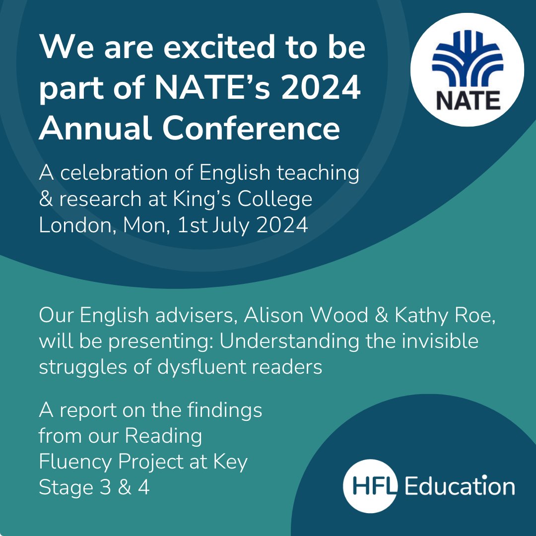 This July, we're thrilled to join the vibrant community of English educators at the NATE 2024 Annual Conference at King's College London. Our English advisers @kathyeroe and Alison Wood, will be in the spotlight, sharing how our Reading Fluency Project at Key stage 3 and 4 is