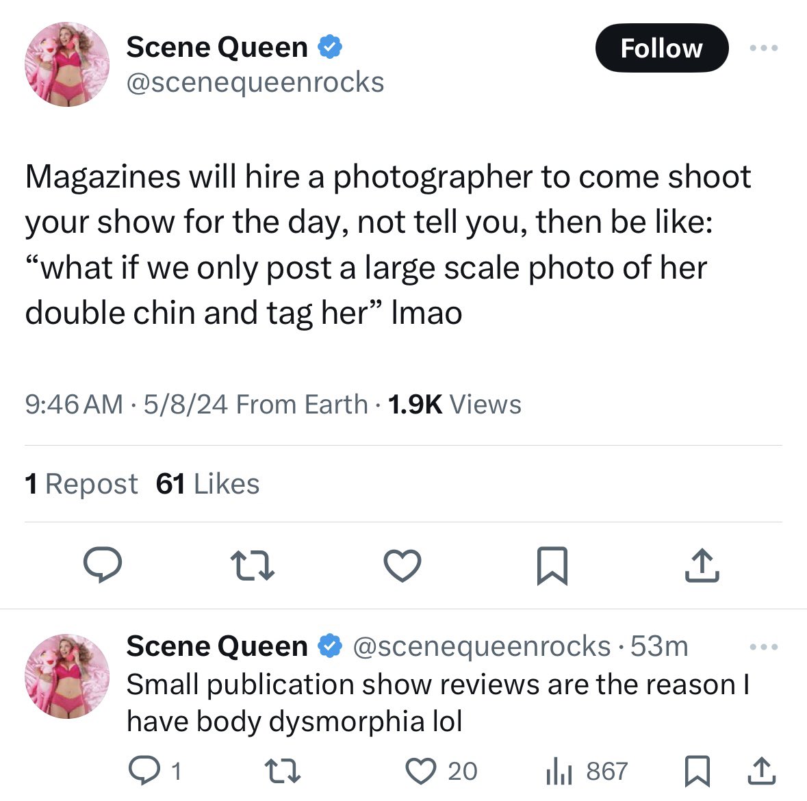 Reposting this from @scenequeenrocks We all need to be aware of what images we put out there and how shite photos may affect the artist. Doesn’t matter if you are working for someone small or large. The message is the same.