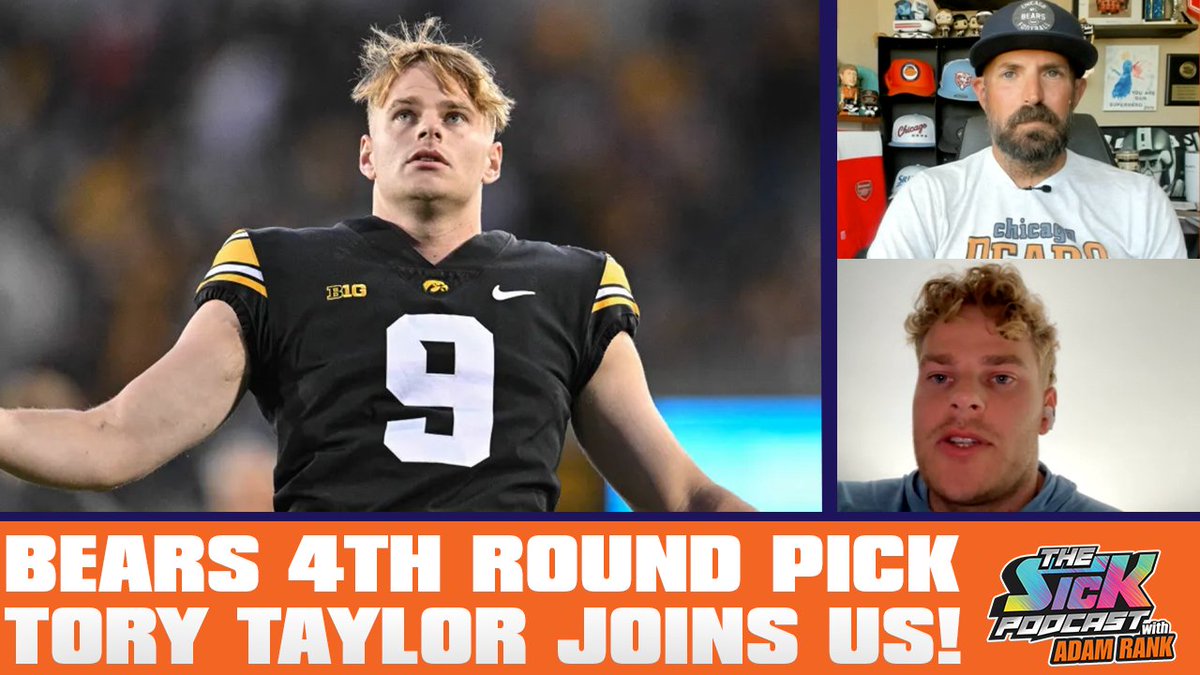 🚨New Episode🚨 #Bears 4th round pick & punter Tory Taylor joins @adamrank to discuss: 🟠Getting drafted by the Bears 🟠Caleb Williams 🟠Ryan Poles' comment 🟠& more! Full pod👇 Watch: youtu.be/Yf-wZa9gh20 Listen: traffic.megaphone.fm/SICMED97727625… #thesickpodcast