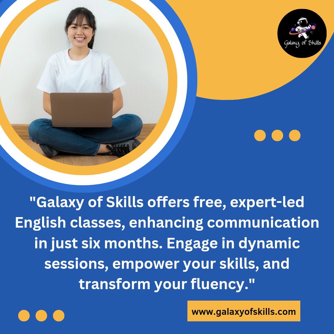 Embark on an enriching journey with Galaxy of Skills' dynamic English classes. Empower your communication skills and transform your fluency in just six months. Join us!

#English #spokenenglish  #speakenglish #onlinecourse #englishcourse #liveclasses #freelearning #free